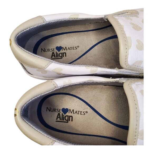 NWT Nurse Mates Faxon SZ 6.5 M Comfort Slipon Leather Heart Design Comfort Shoes - Picture 9 of 10